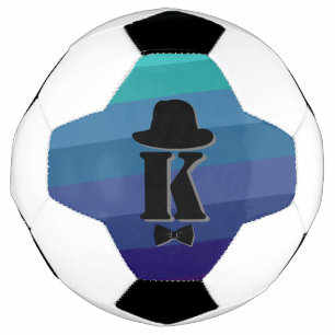 Ballon De Foot Blue Ombre Nom Monogramme Initial Pour Hommes