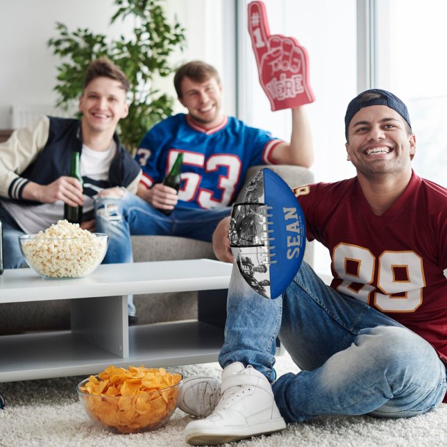 Ballon De Foot Blue Photo Football Keepsaké pour papa (Créateur téléchargé)