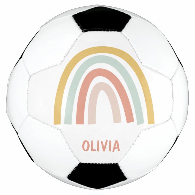 Ballon De Foot Boho Pastel Rainbow Personnalisé (Devant)