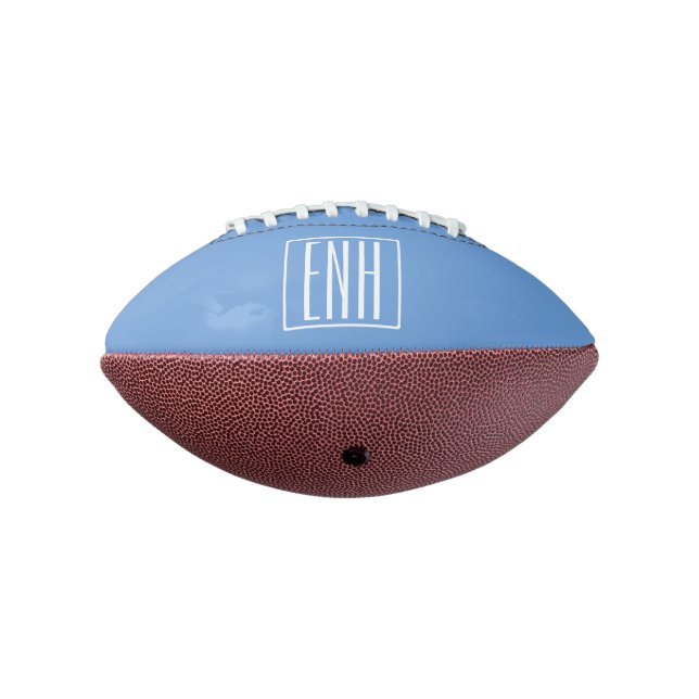 Ballon De Foot Bold Modern 3 Initials Monogram | Soft Blue (Tourné à 270°)