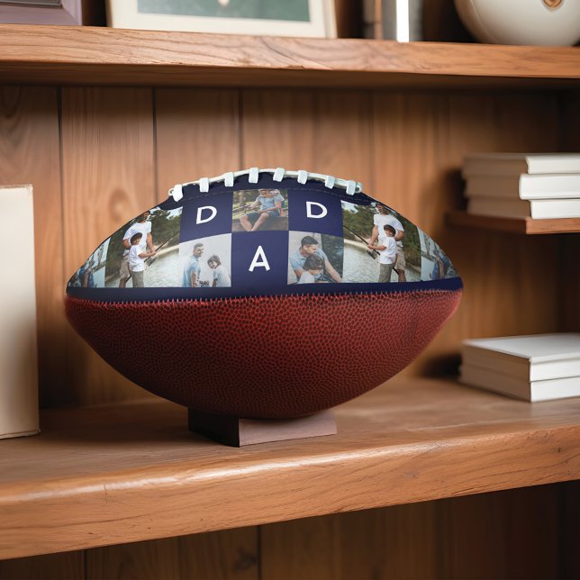 Ballon De Foot Bonne Fête des pères Papa Photo Collage Grille Foo (Happy Fathers Day Dad Photo Collage Grid Football)