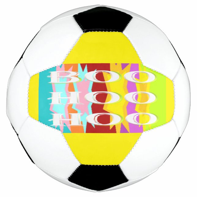 Ballon De Foot Boo Hoo design couleurs flash texte blanc Bouteill (Devant)