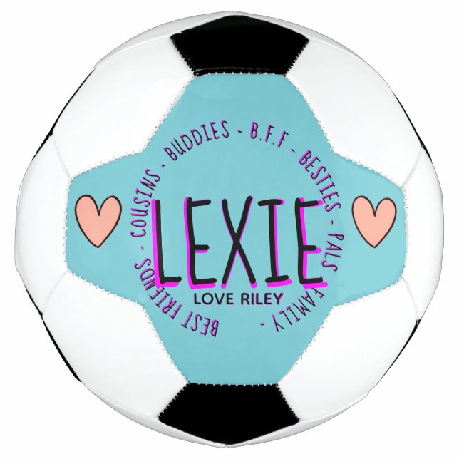 Ballon De Foot Boule de football LExie rose turquoise (Devant)