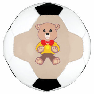 Ballon De Foot Boule de soccer beige mignonne Bowtie Teddy Bear