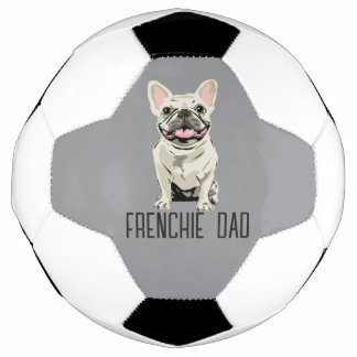 Ballon De Foot Bouledogue Français Blanc, Papa Frenchie