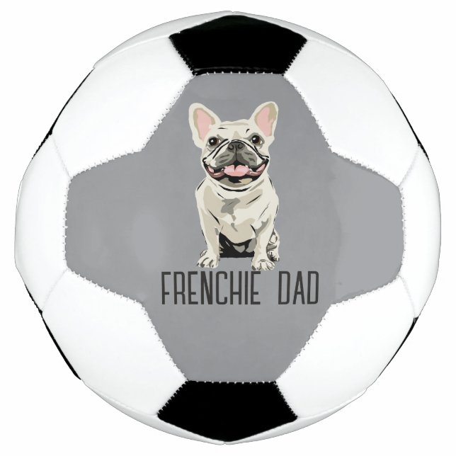 Ballon De Foot Bouledogue Français Blanc, Papa Frenchie (Devant)