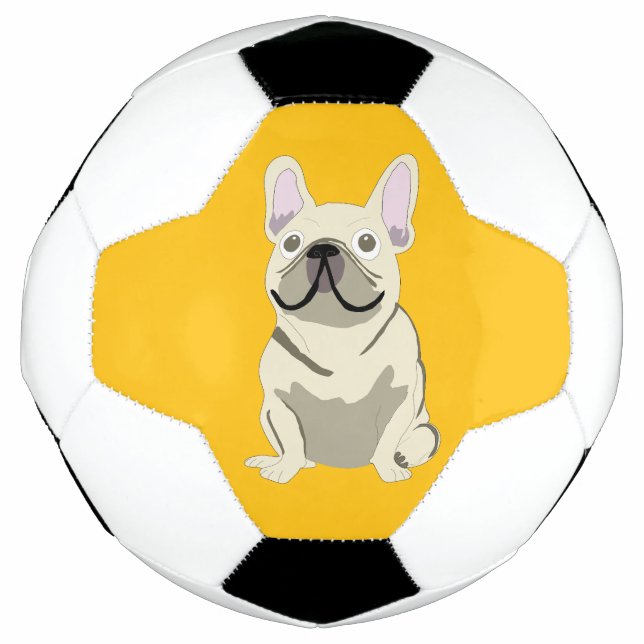 Ballon De Foot Bouledogue Français crème (Devant)