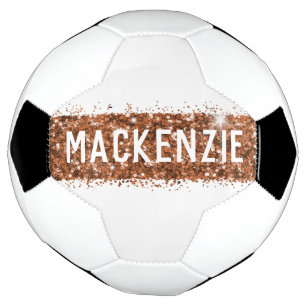Ballon De Foot Bronze de cuivre Monogramme Nom personnalisé