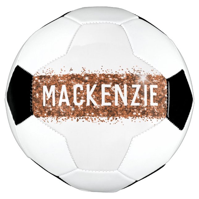 Ballon De Foot Bronze de cuivre Monogramme Nom personnalisé (Tourné)