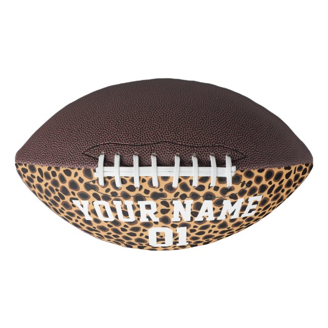 Ballon De Foot Brown Leopard Animal Print Personalized (Devant)