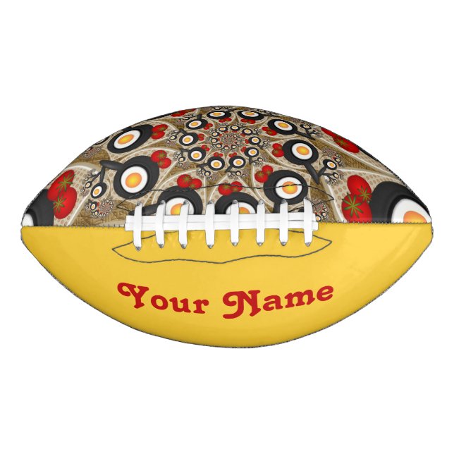 Ballon De Foot Brunch Fractal Art Drôle Nourriture, Tomates, Oeuf (Devant)