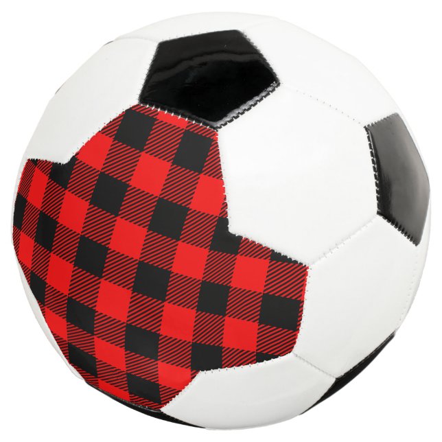 Ballon De Foot Buffalo Check Rouge et Noir Lumberjack Plaid Decor (3/4)