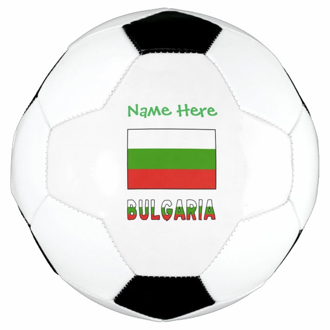 Ballon De Foot Bulgaria Bulgarian Flag Green Personalized Name (Devant)