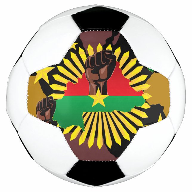 Ballon De Foot Burkina Faso Carte, drapeau et première révolution (Devant)