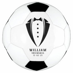 Ballon De Foot Cadeau moderne noir et blanc Tuxedo Groomsman