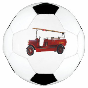 Ballon De Foot Camion Vintage Rouge Avec Échelle De Survol,