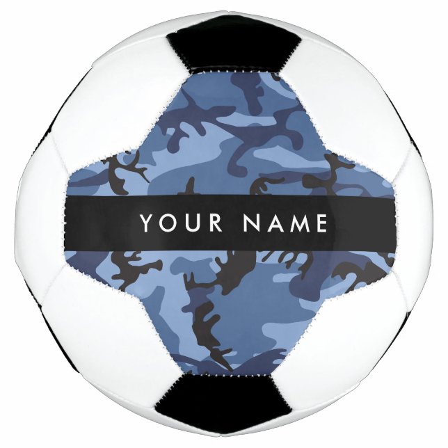 Ballon De Foot Camouflage bleu marine Votre nom Personnalisez (Devant)