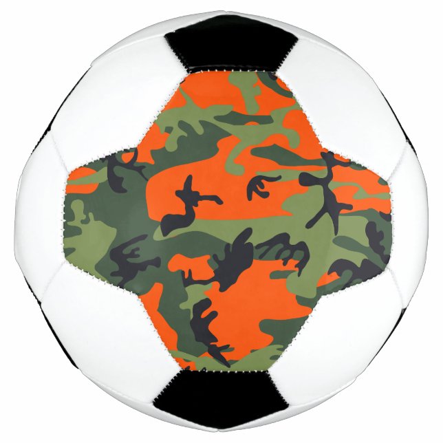 Ballon De Foot Camouflage orange et vert, Militaire, Armée (Devant)