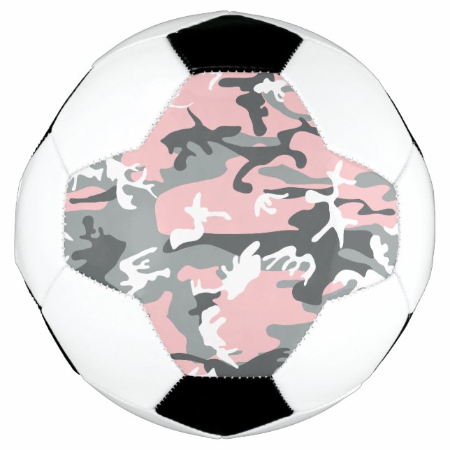Ballon De Foot Camouflage rose et gris, Militaire, Armée (Devant)