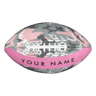 Ballon De Foot Camouflage rose et gris Votre nom Personnalisez