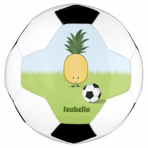 Ballon De Foot Caractère ananas avec nom   Boule de soccer