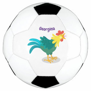 Ballon De Foot Caricature amusante du coq à rames
