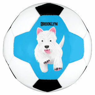 Ballon De Foot Caricature blanche de terrier de l'ouest