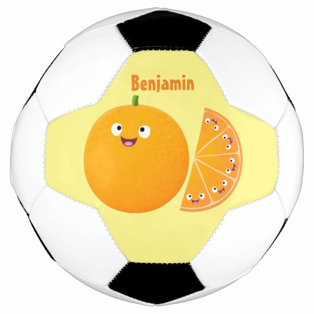 Ballon De Foot Caricature d'agrumes d'orange (Devant)