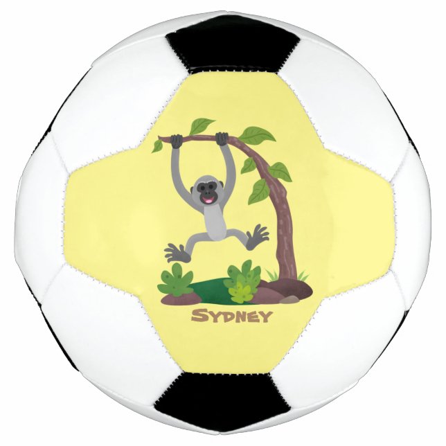 Ballon De Foot Caricature de bande de gibbon joyeux (Devant)