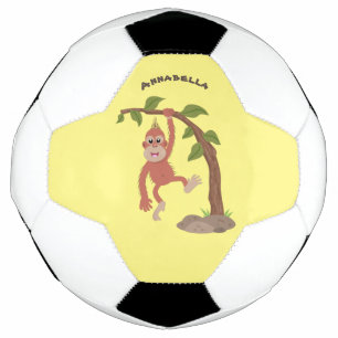 Ballon De Foot Caricature de bébé orangoutan joyeux