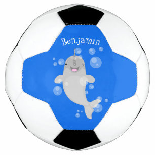 Ballon De Foot Caricature de bulles de narval joyeux