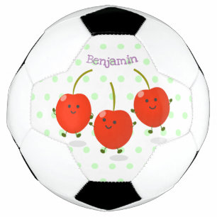 Ballon De Foot Caricature de cerises rouges à sauter mûr