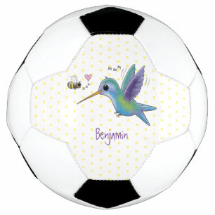 Ballon De Foot Caricature de colibri d'abeille mignonne