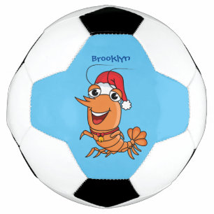 Ballon De Foot Caricature de crevettes de Noël joyeux