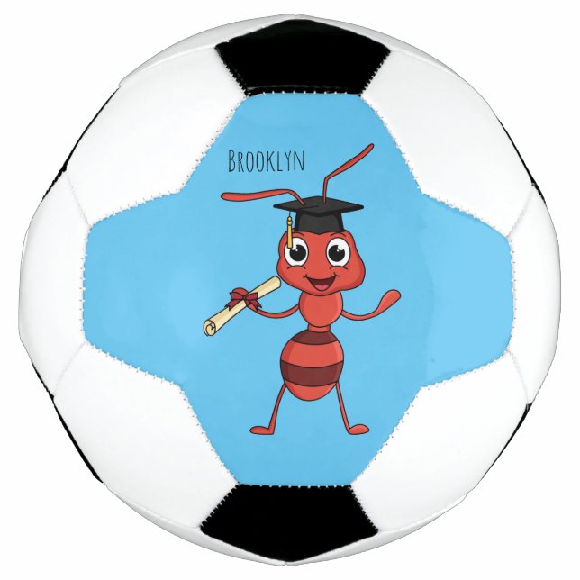 Ballon De Foot Caricature de fourmi rouge joyeux (Devant)