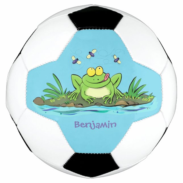 Ballon De Foot Caricature de grenouille vert mignon (Devant)