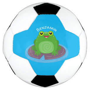 Ballon De Foot Caricature de grenouille verte mignonne