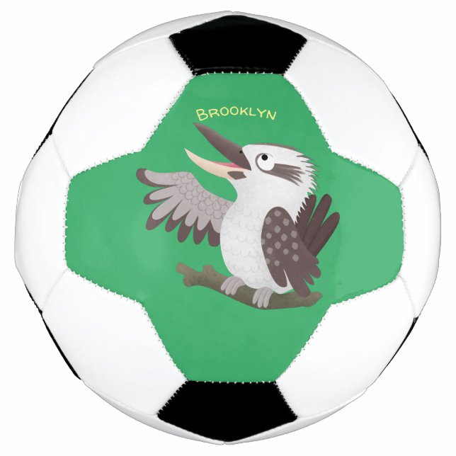 Ballon De Foot Caricature de kookaburra drôle et drôle (Devant)