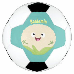 Ballon De Foot Caricature de légume de chou-fleur joyeux