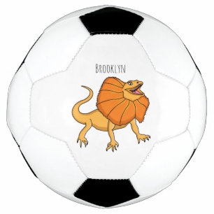 Ballon De Foot Caricature de lézard à col frisé orange
