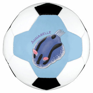 Ballon De Foot Caricature de nudibranche bleu mignon