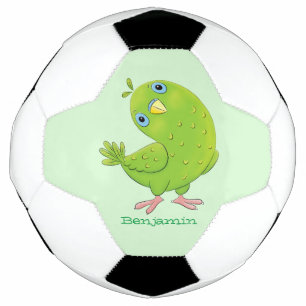 Ballon De Foot Caricature de perruche verte curieuse