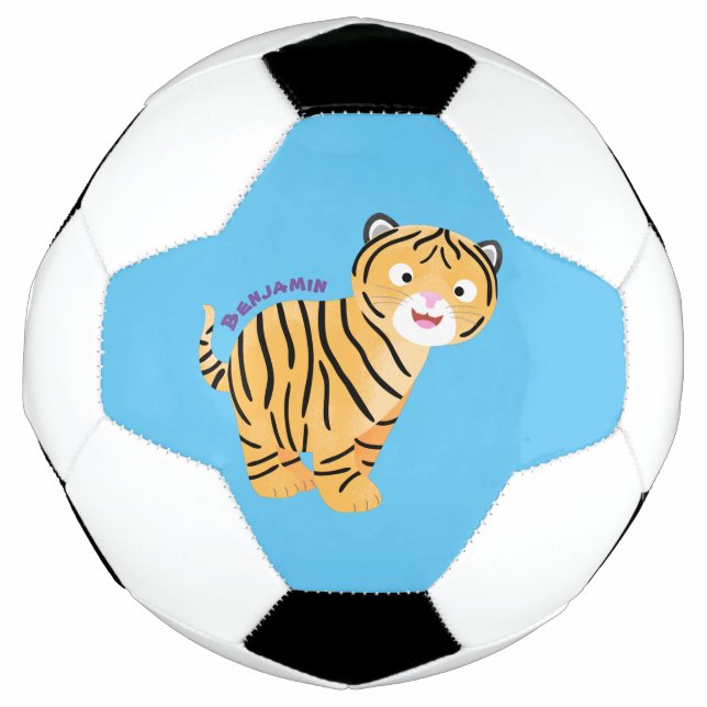 Ballon De Foot Caricature de petit tigre joyeux (Devant)