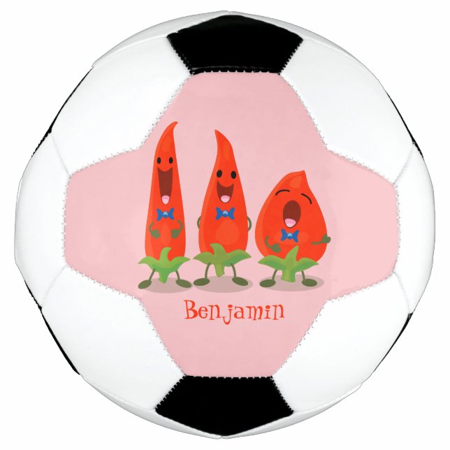 Ballon De Foot Caricature de piments chantants mignons (Devant)
