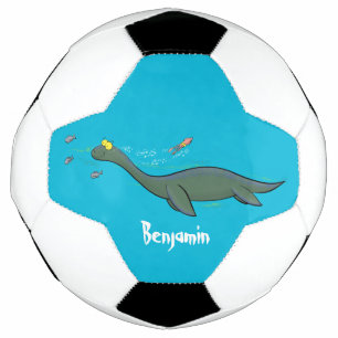 Ballon De Foot Caricature de plesiosaure, monstre marin mignon et