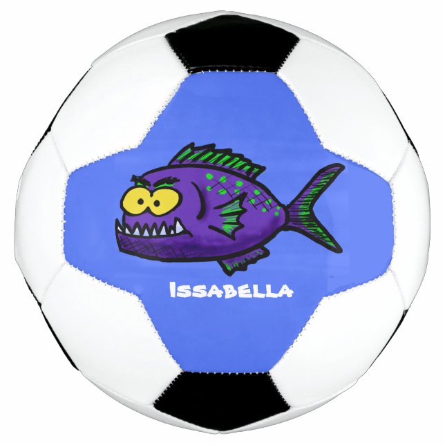Ballon De Foot Caricature de poisson de Piranha (Devant)
