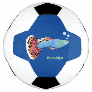 Ballon De Foot Caricature de poisson tropical guppy très chic
