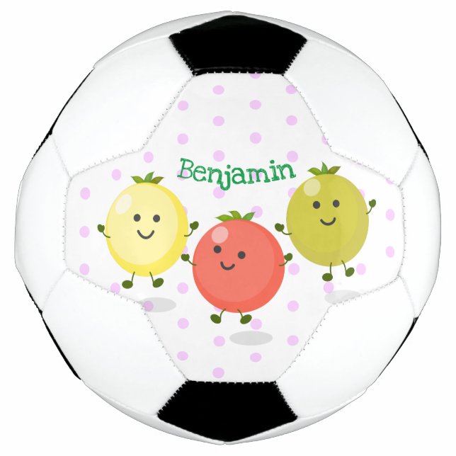 Ballon De Foot Caricature de tomates cerises mûres (Devant)