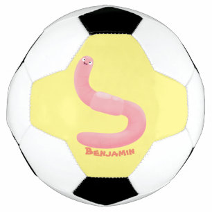 Ballon De Foot Caricature de vers de terre rose joli