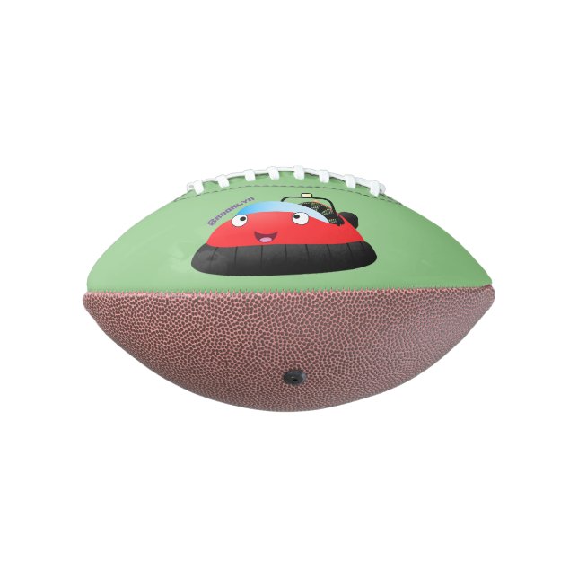 Ballon De Foot Caricature d'hovercraft rouge joyeux (Tourné à 270°)